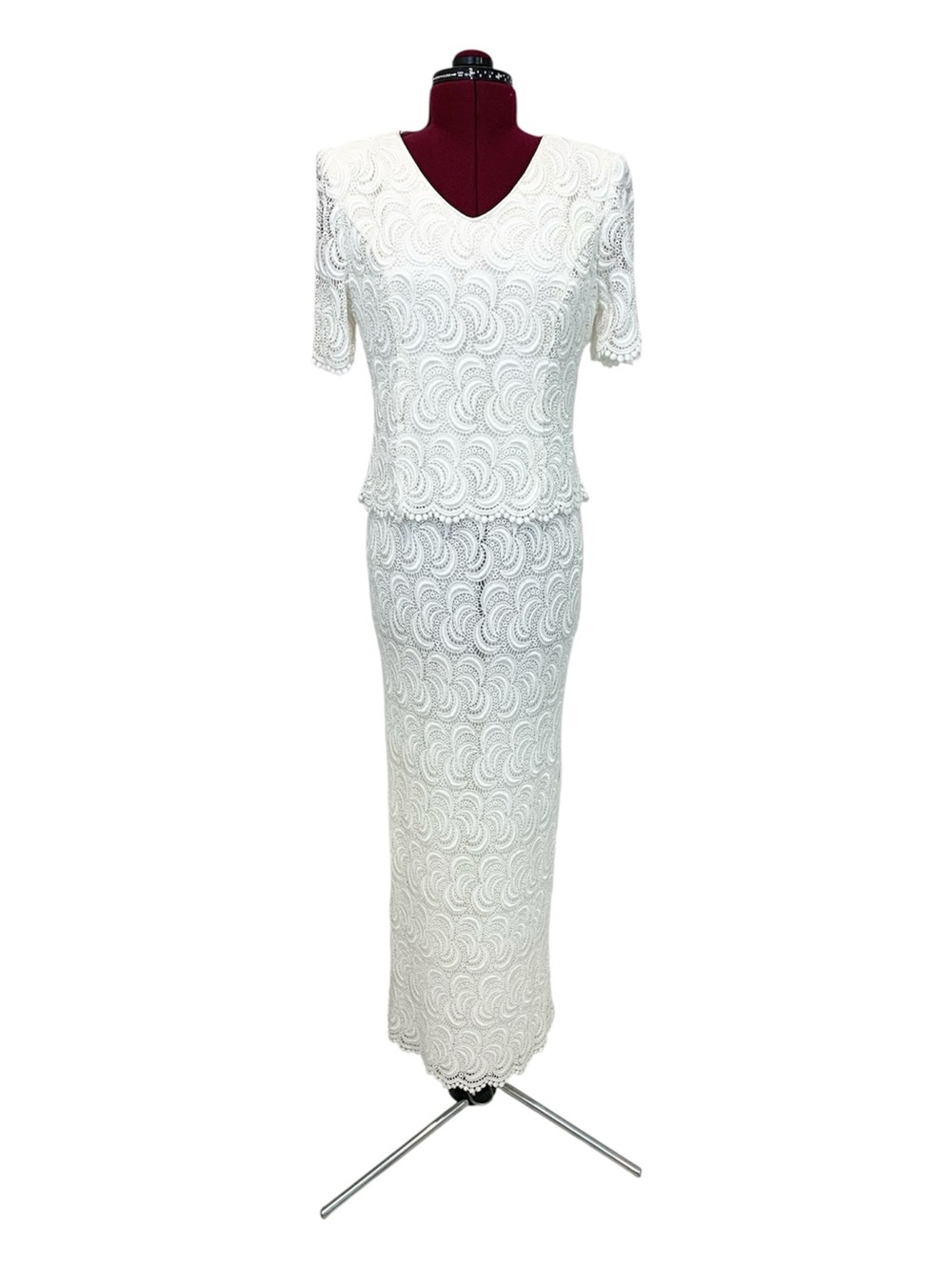 Caramia Vintage White Lace Dress 12 (see measurements)